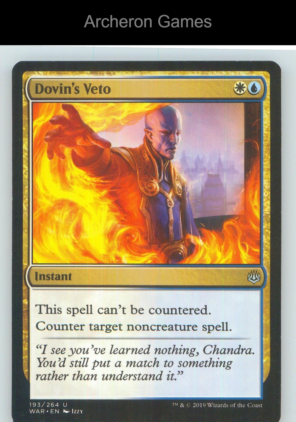 Dovin's Veto WAR 193 UC MTG Card NM/EX+