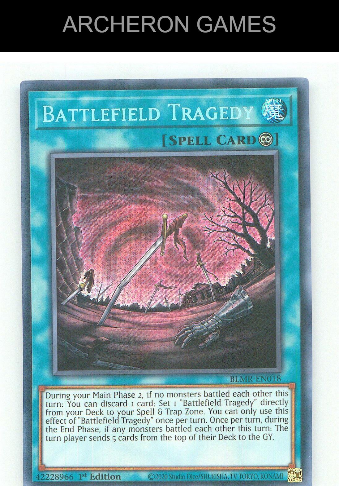 Battlefield Tragedy SEC YUGIOH Card 1st Edition