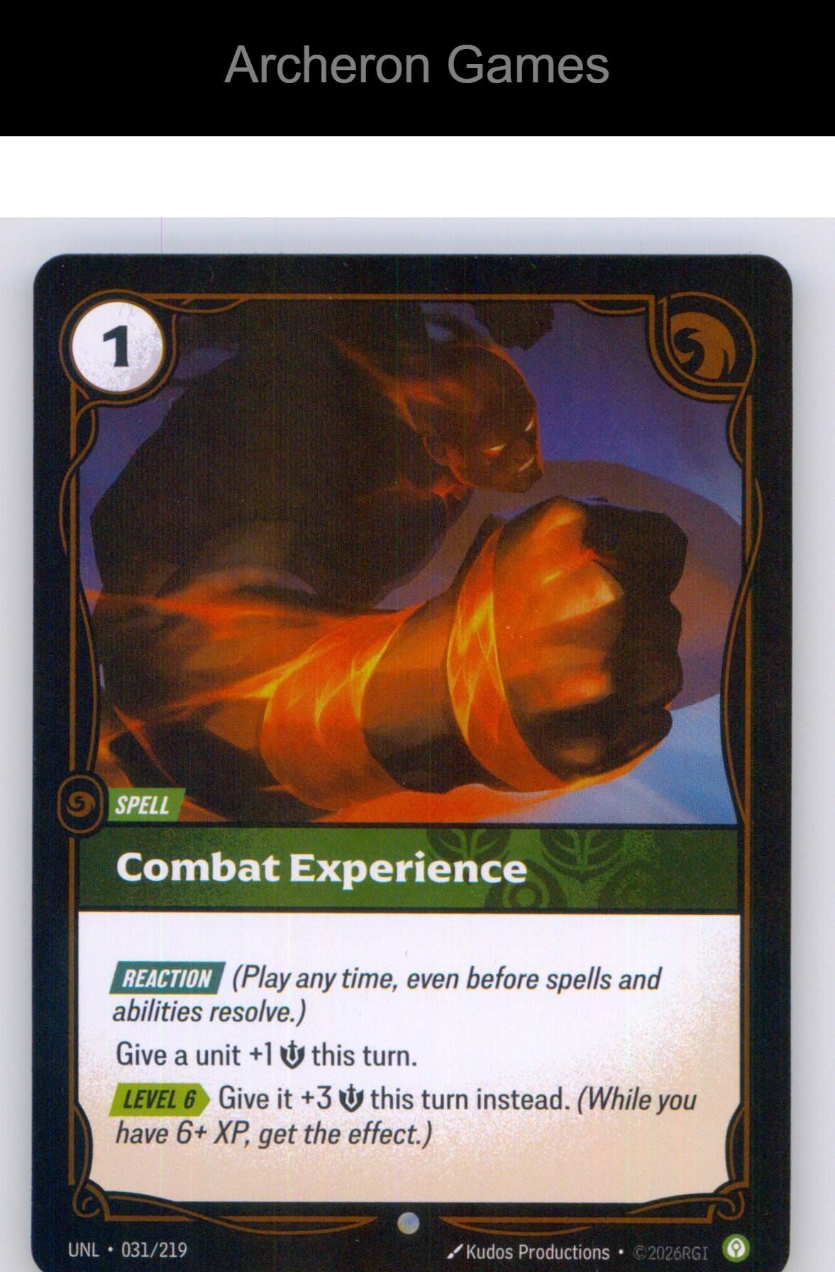 Combat Experience UNL 031/219 C Unleashed Riftbound Card