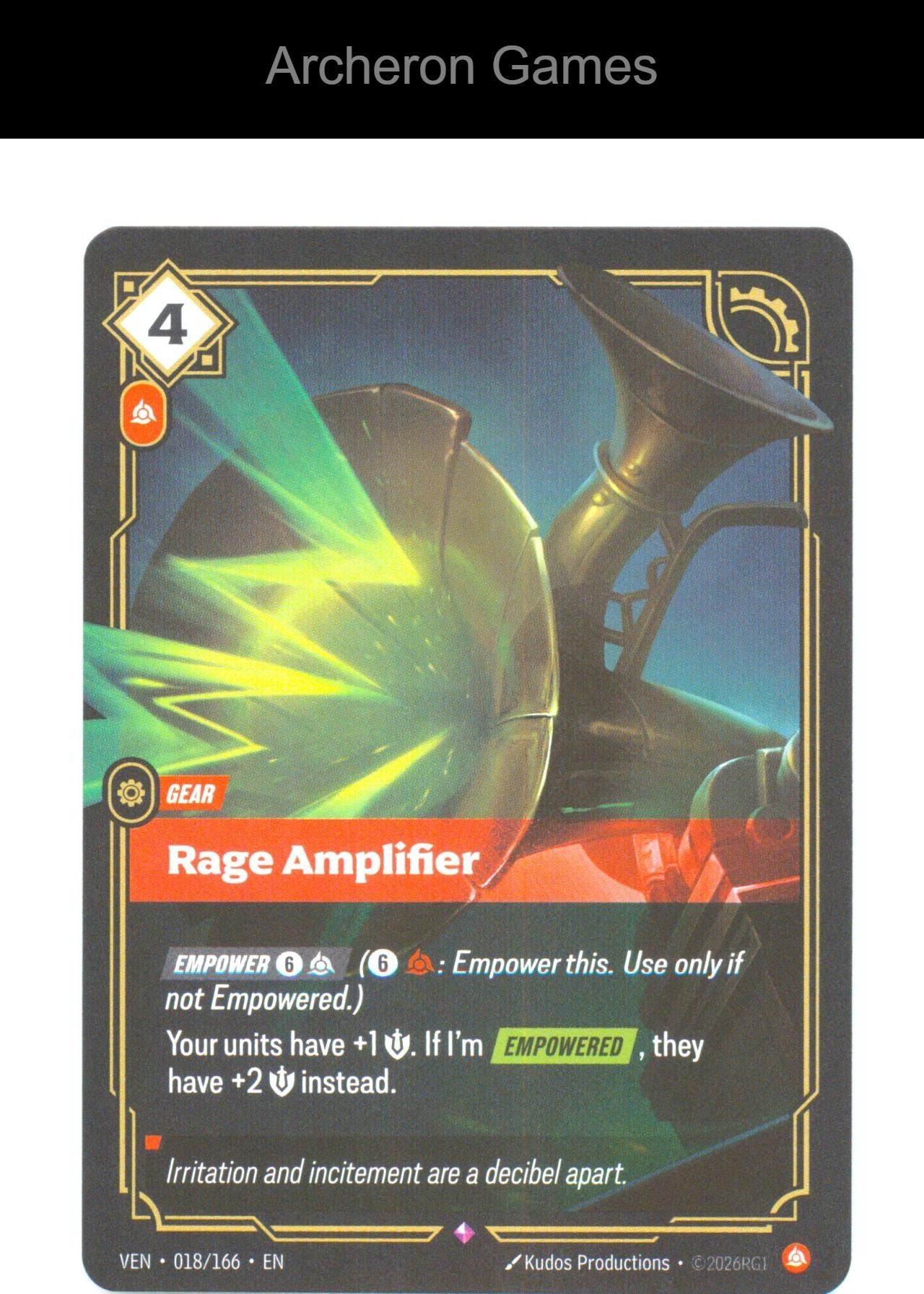 Rage Amplifier VEN 018/166 R Vendetta Riftbound Card Foil