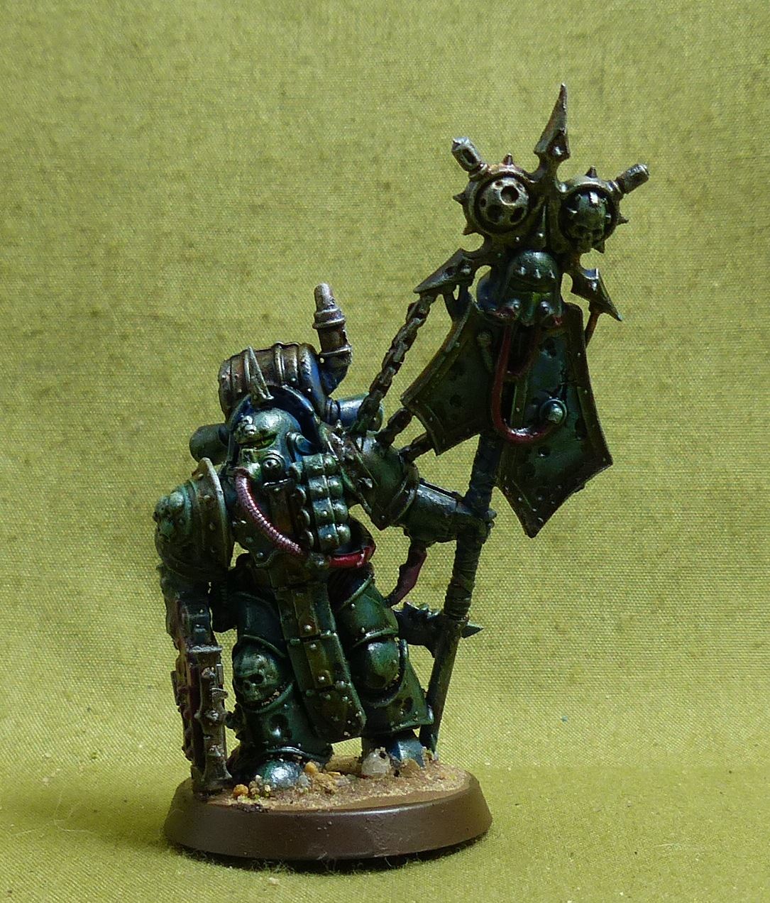 Plague Marine Icon Bearer painted - Chaos Space Marines - Warhammer 40K #1J0