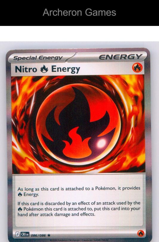 Pokemon Card Nitro R Energy ME04 086/086 HOLO R Chaos Rising