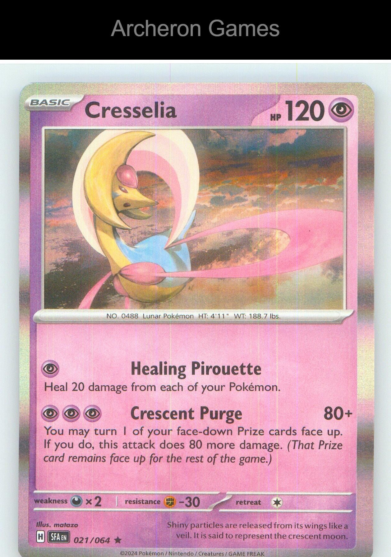 Pokemon Card Cresselia SFA 021/064 R Shrouded Fable Holo