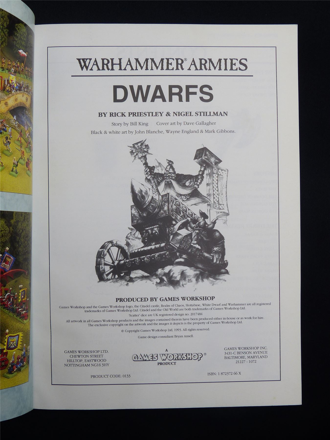 Warhammer Armies: Dwarfs 4th Edition Softback 1993 - Warhammer Old World #1HH