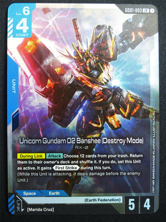 Unicorn Gundam 02 Banshee Destroy Mode GD01-003 LR Foil - Gundam Card #47R