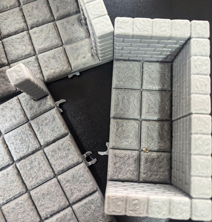 Large Modular Dungeon scenery - Interchangeble parts and setups #32A