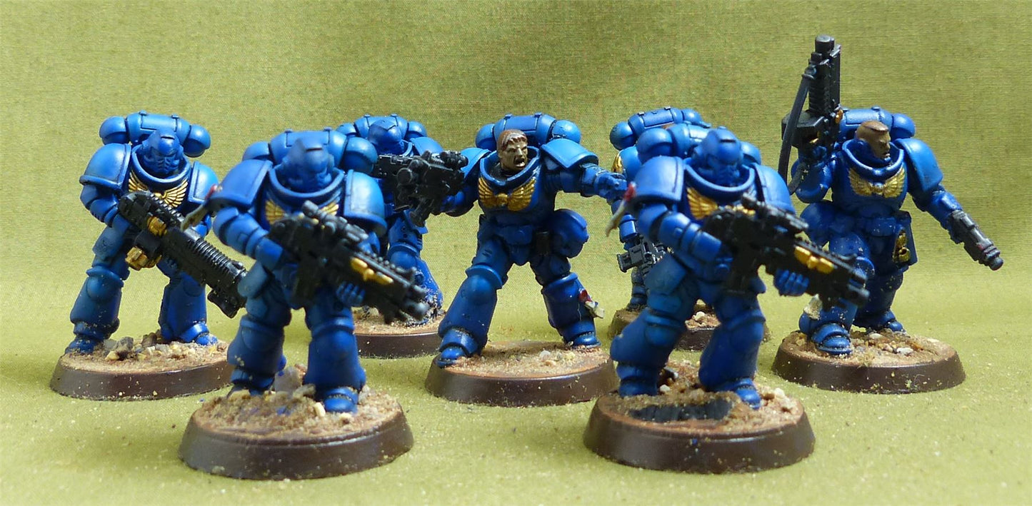 Intercessor Squad set of 7 painted - Space Marines - Warhammer 40K #6UP