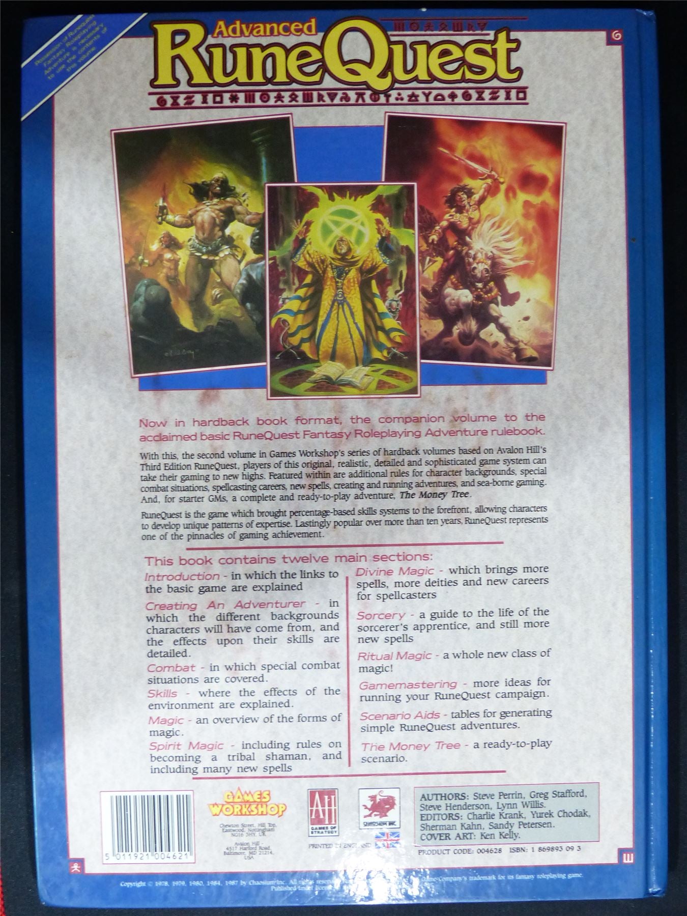 Advanced RuneQuest Third edition - Games Workshop Roleplaying Hardback #2MD