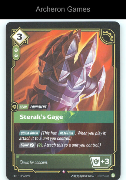 Sterak's Gage SFD 056/221 R  Card Spiritforged