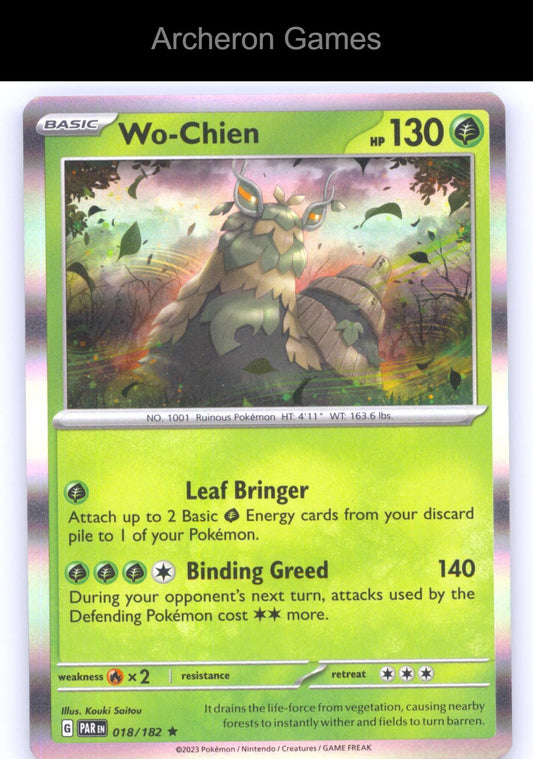 Pokemon Card Wo-Chien PAR 018/182 R Paradox Rift Holo