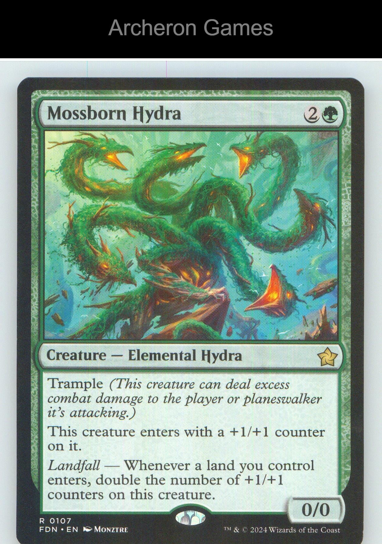 Mossborn Hydra FDN 107 R MTG Card NM/EX+