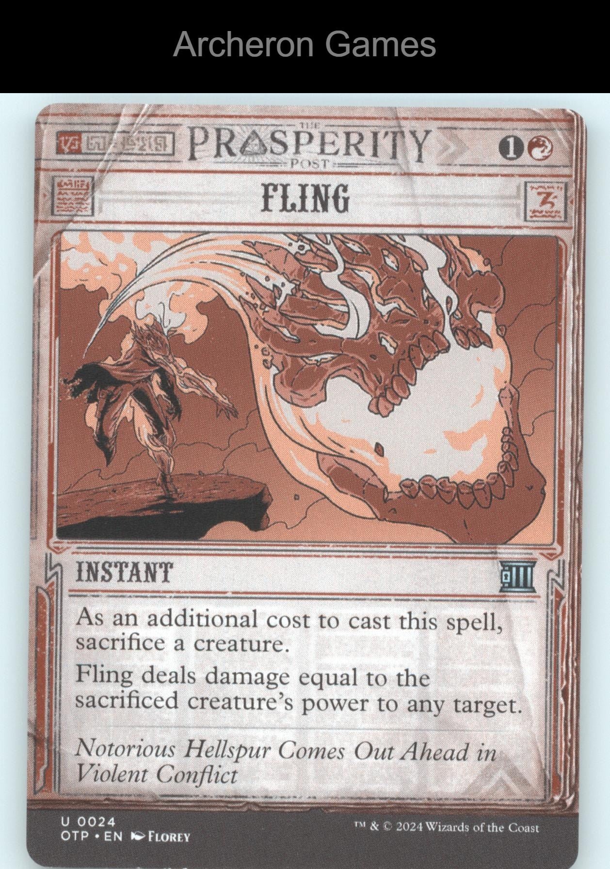 Fling 24 UC MTG Card Outlaws of Thunder Junction: Breaking News