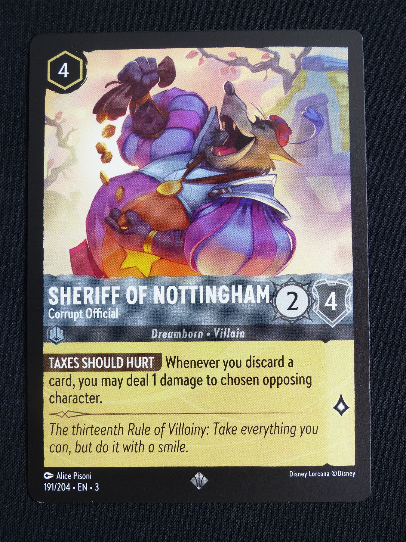 Sheriff of Nottingham Corrupt Official 191/204 - Lorcana Card #5FW