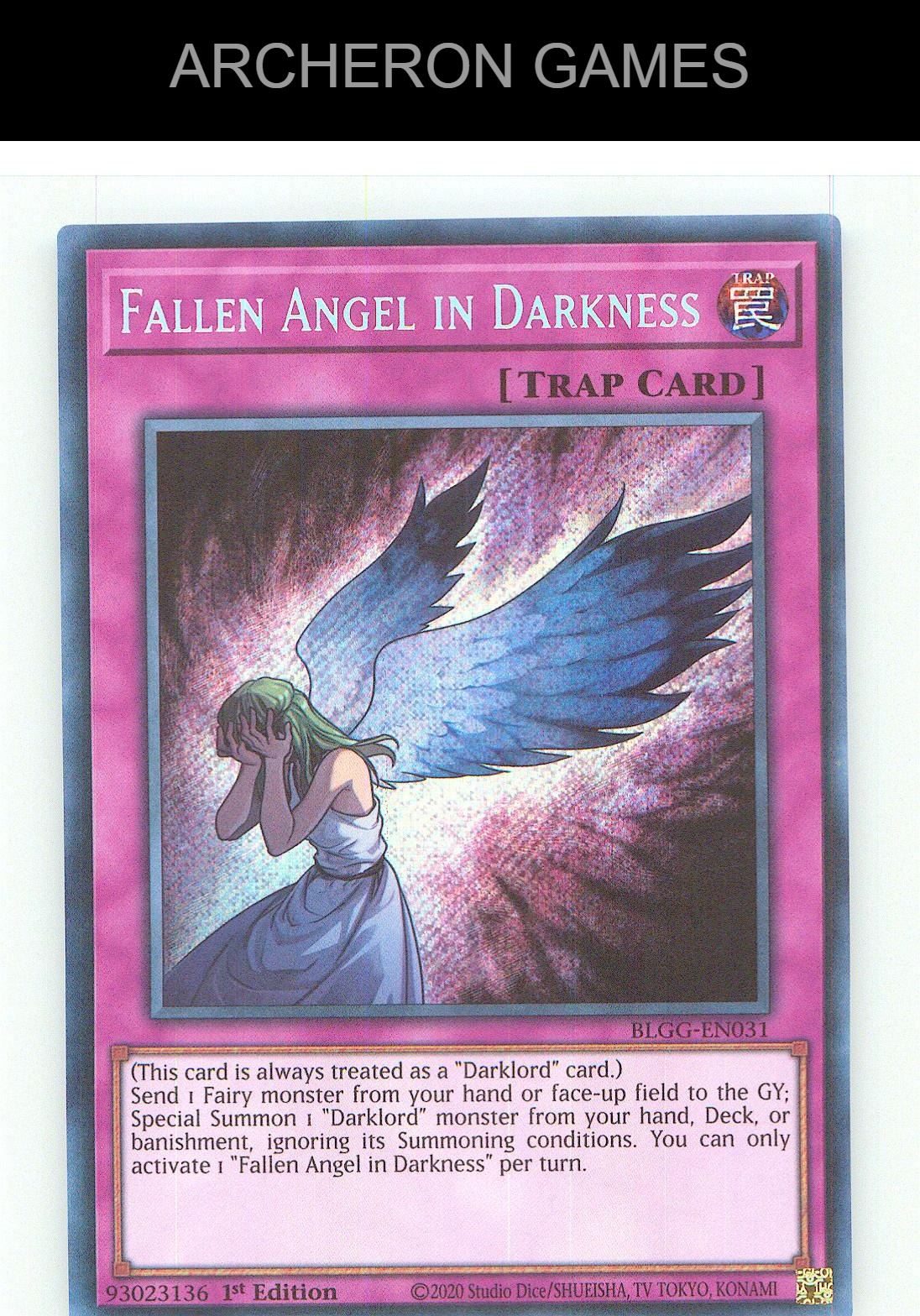 Fallen Angel in Darkness SEC YUGIOH Card 1st Edition