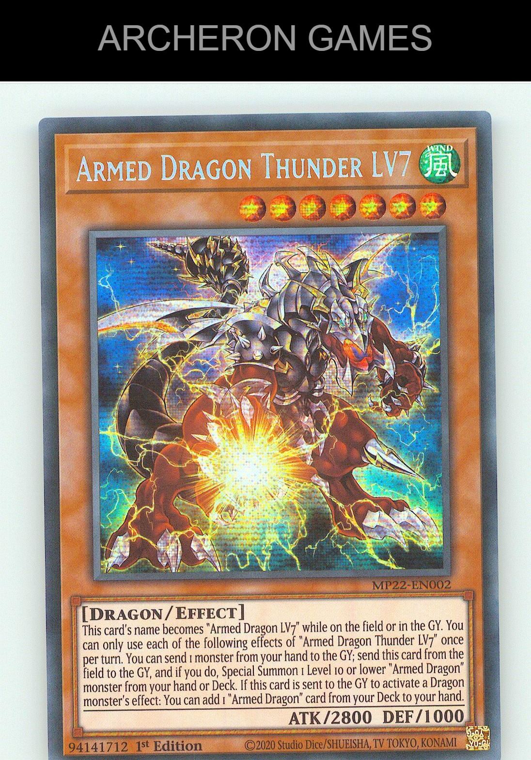 Armed Dragon Thunder LV7 SEC YUGIOH Card