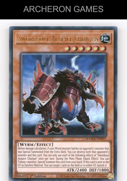 Swordsoul Auspice Chunjun Ultra Rare YUGIOH Card