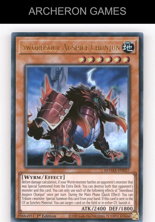 Swordsoul Auspice Chunjun Ultra Rare YUGIOH Card