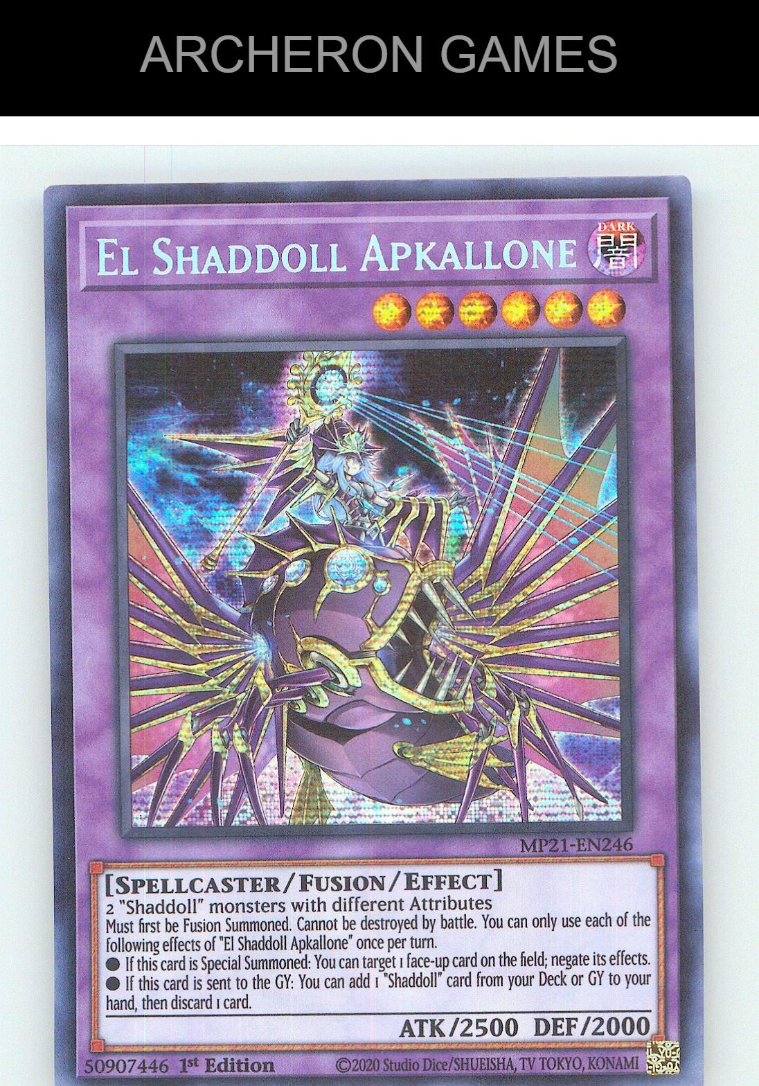 El Shaddoll Apkallone Prismatic Secret Rare YUGIOH Card 1st Edition