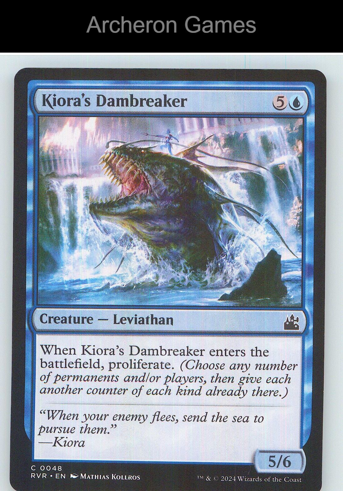 Kiora's Dambreaker RVR 48 C MTG Card NM/EX+