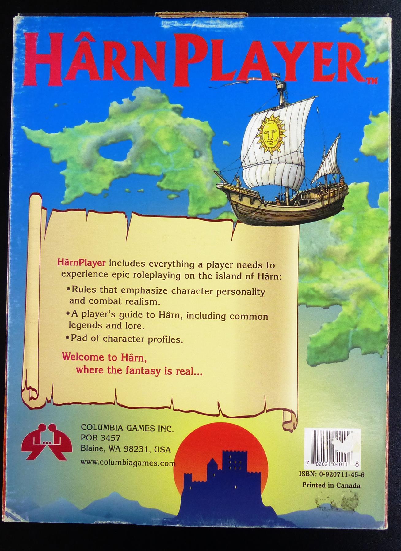 HarnPlayer Fantasy Roleplaying Game Unplayed OOP #1XT