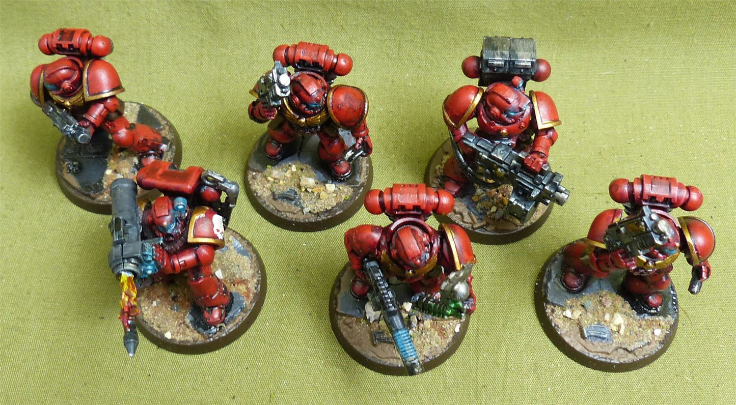 First-Born Space Marines set of 6 painted - Blood Angels - Warhammer 40K #3ZG