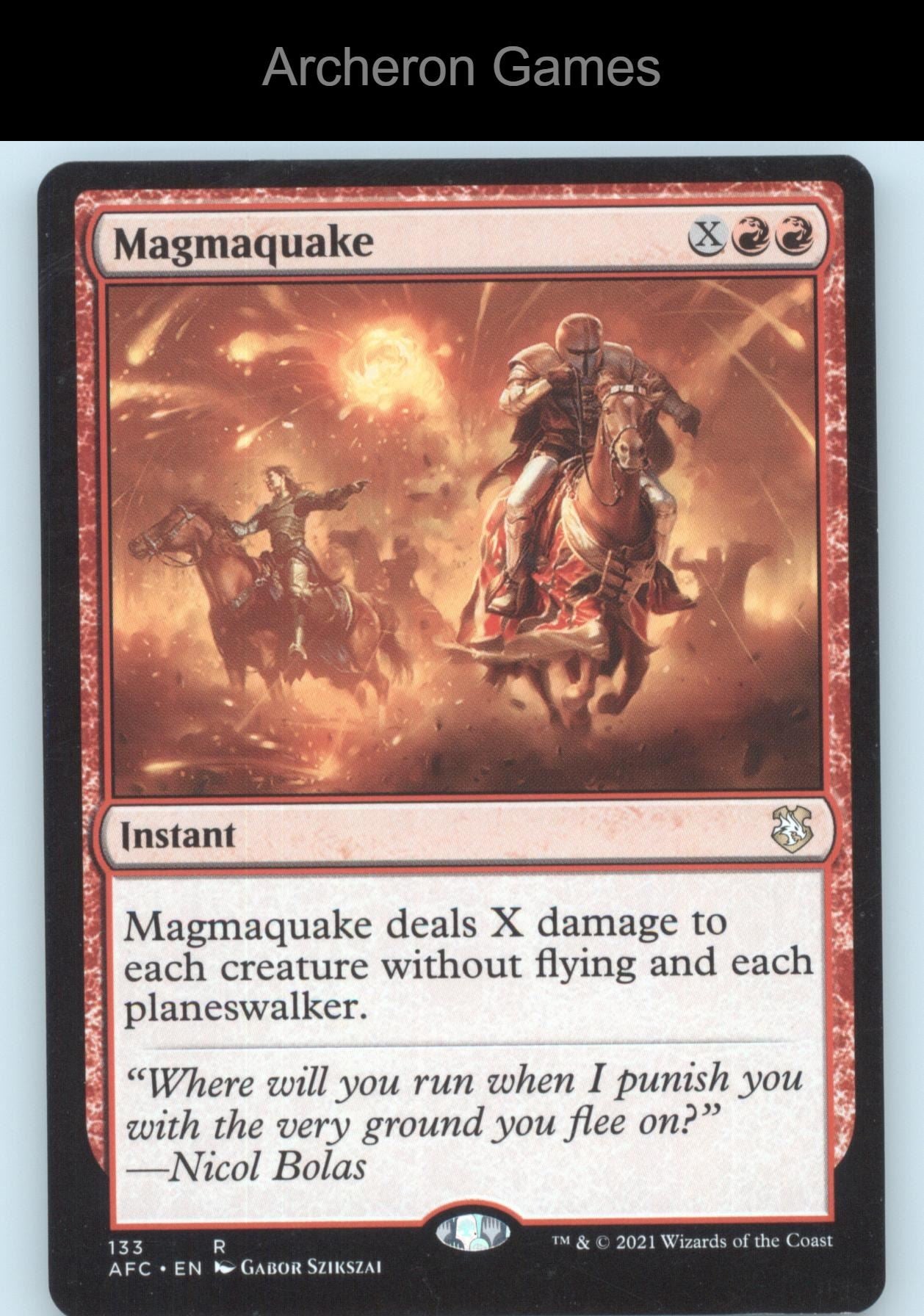 Magmaquake 133 R MTG Card Commander: Adventures in the Forgotten Realms