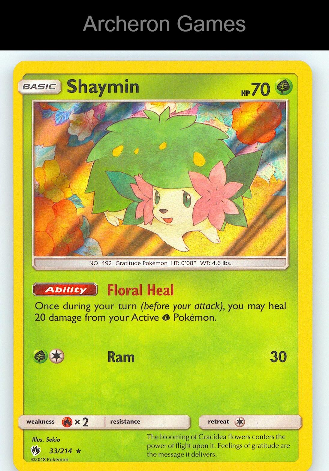 Pokemon Card Shaymin LOT 33/214 Surge Holo R Lost Thunder