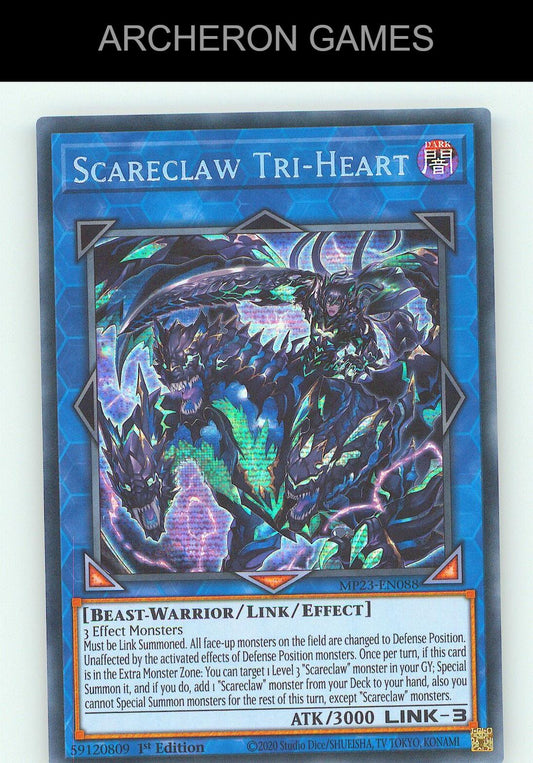 Scareclaw Tri-Heart SEC YUGIOH Card