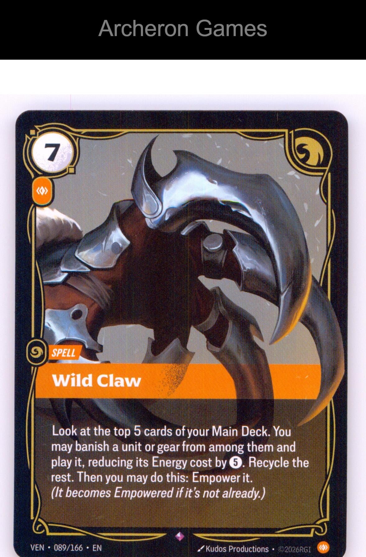 Wild Claw VEN 089/166 R Vendetta Riftbound Card