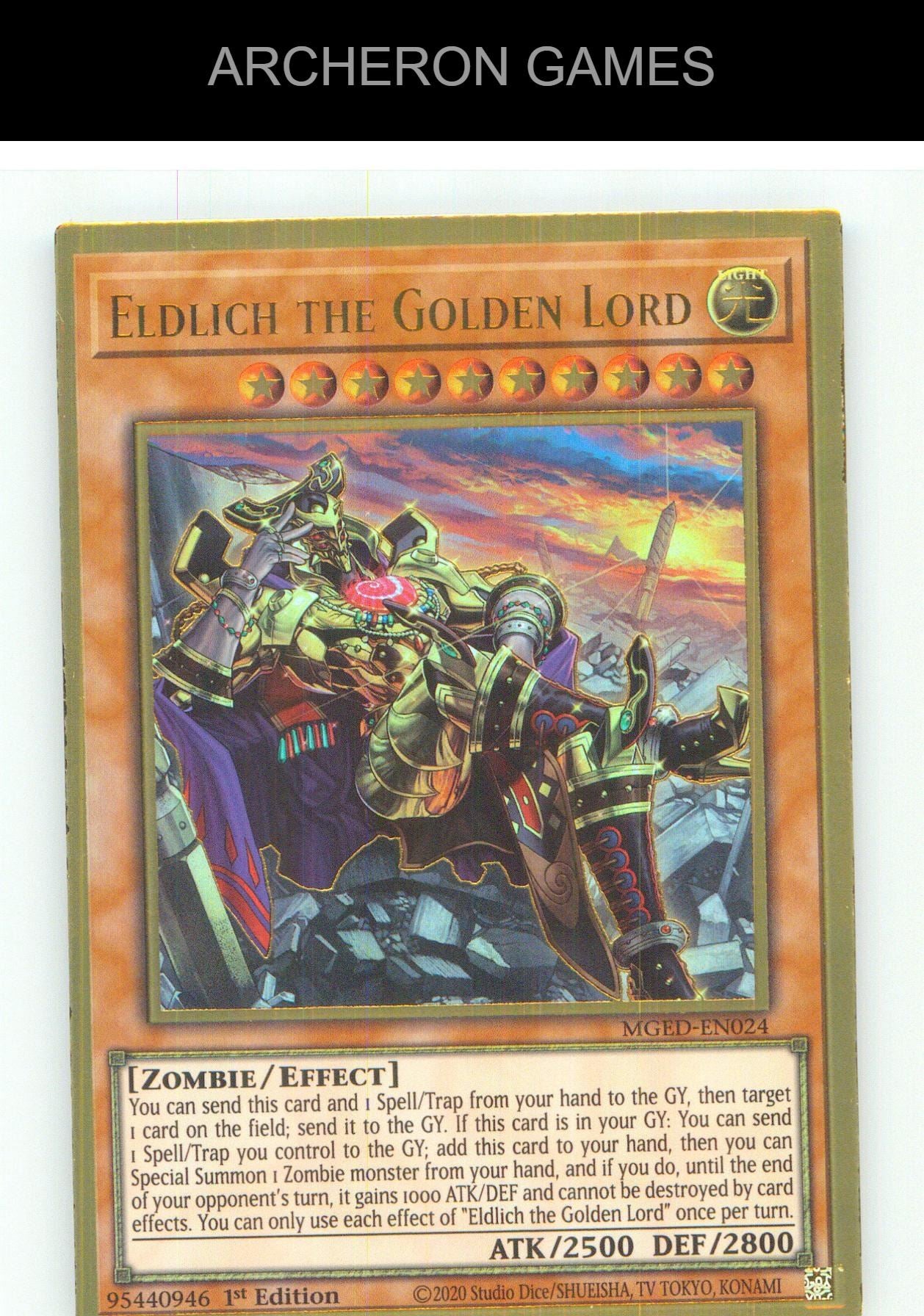 Eldlich the Golden Lord Premium Gold Rare YUGIOH Card 1st Edition