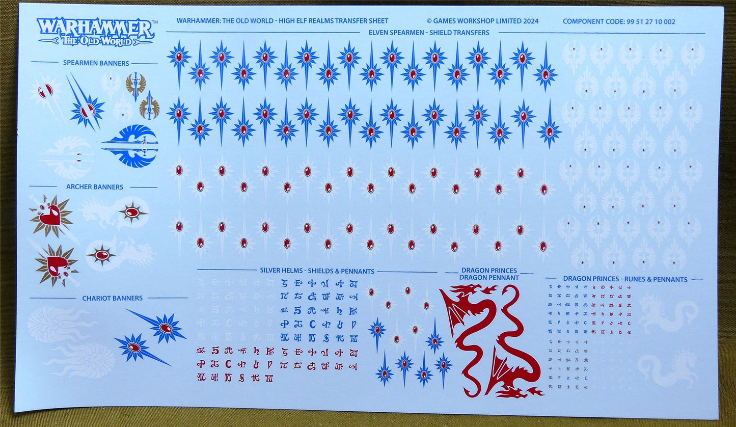 High Elf Realms Transfer Sheet - Warhammer Old World #1UO