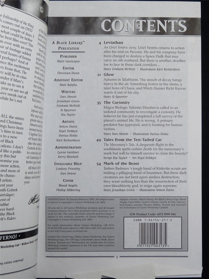 Inferno! Tales of Fantasy and Adventure #34 - Games Workshop Black Library Publication #1OC