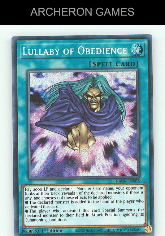 Lullaby of Obedience (PCR) SEC YUGIOH Card