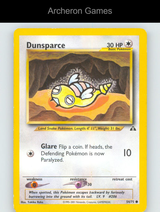 Pokemon Card Dunsparce N2 54/75 C Neo Discovery Unlimited