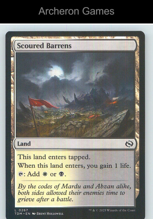 Scoured Barrens TDM 267 Land MTG Card NM/EX+