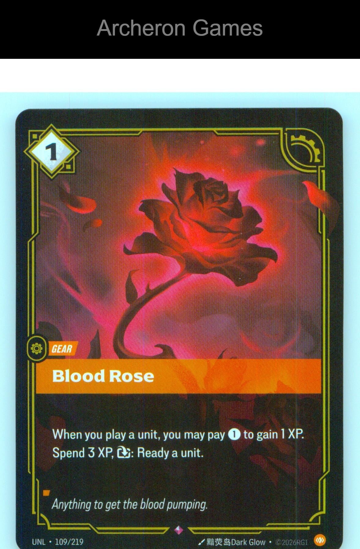 Blood Rose UNL 109/219 R Unleashed Riftbound Card