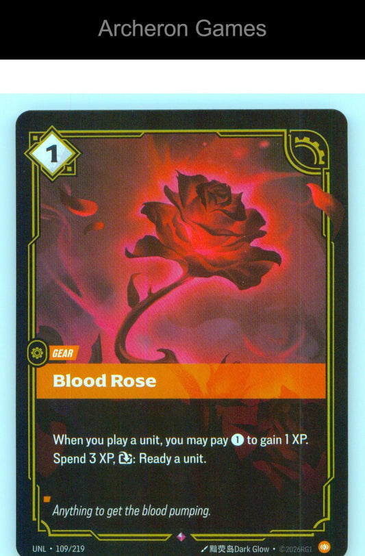 Blood Rose UNL 109/219 R Unleashed Riftbound Card