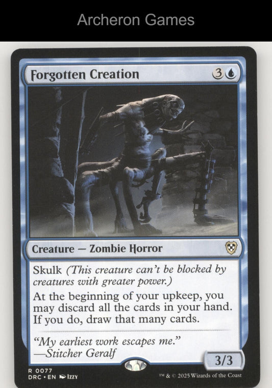 Forgotten Creation 77 R MTG Card Commander: Aetherdrift