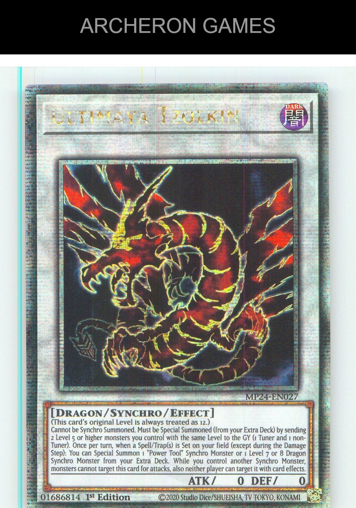 Ultimaya Tzolkin (Quarter Century Secret Rare) YUGIOH Card 1st Edition