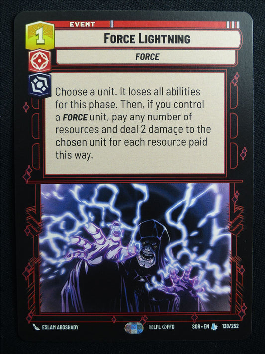 Force Lightning 138/252 - Star Wars Unlimited Card #AE