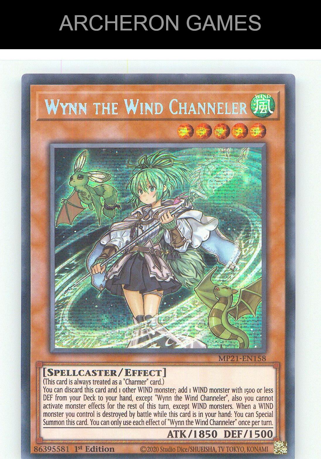 Wynn the Wind Channeler Prismatic Secret Rare YUGIOH Card 1st Edition