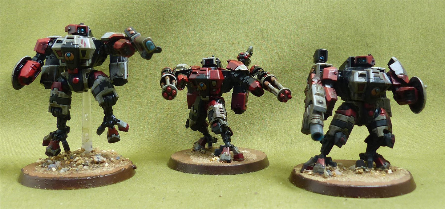 XV8 Crisis Battlesuit Team painted - Tau Empire - Warhammer 40K #YC
