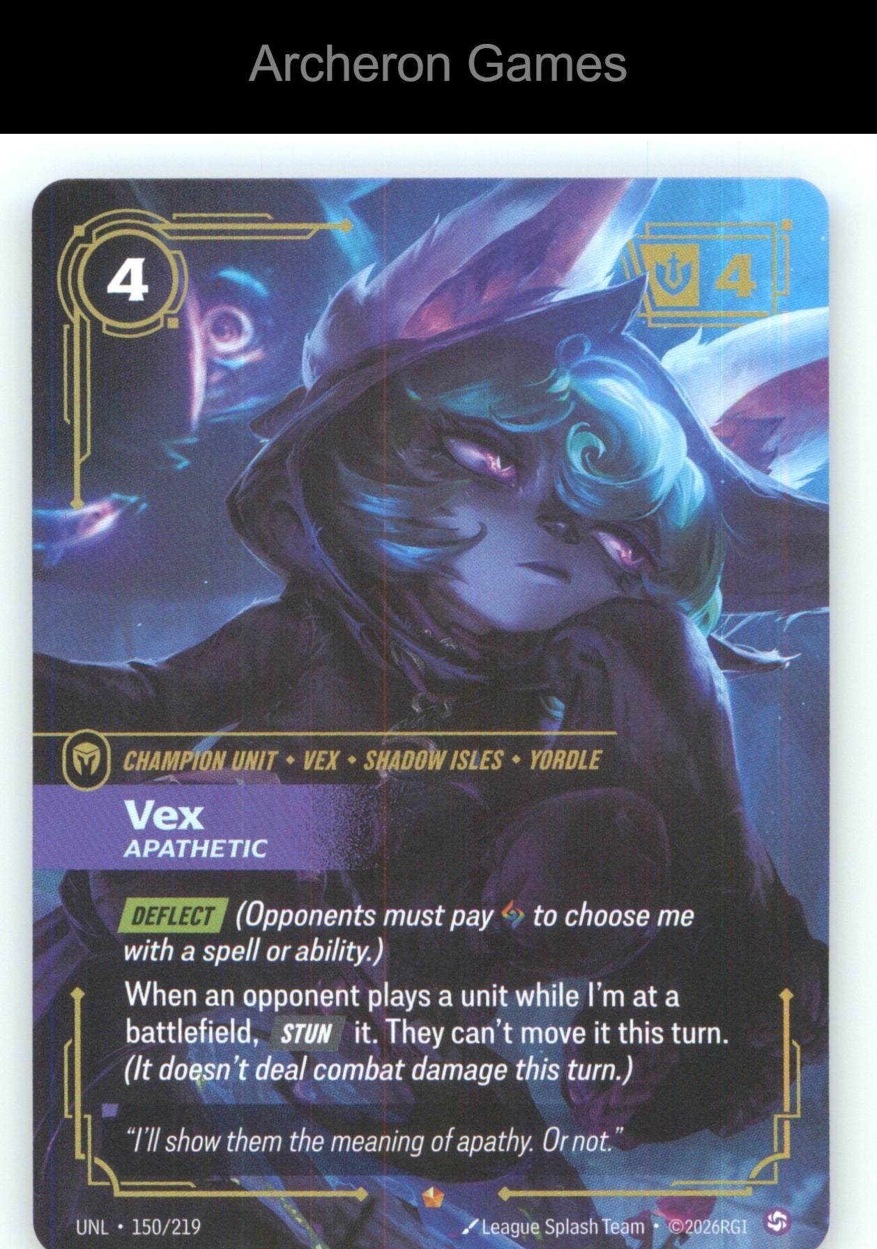 Vex - Apathetic UNL 150/219 Epic Unleashed Riftbound Card Foil