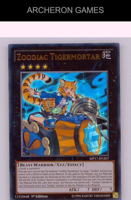 Zoodiac Tigermortar Ultra Rare YUGIOH Card 1st Edition