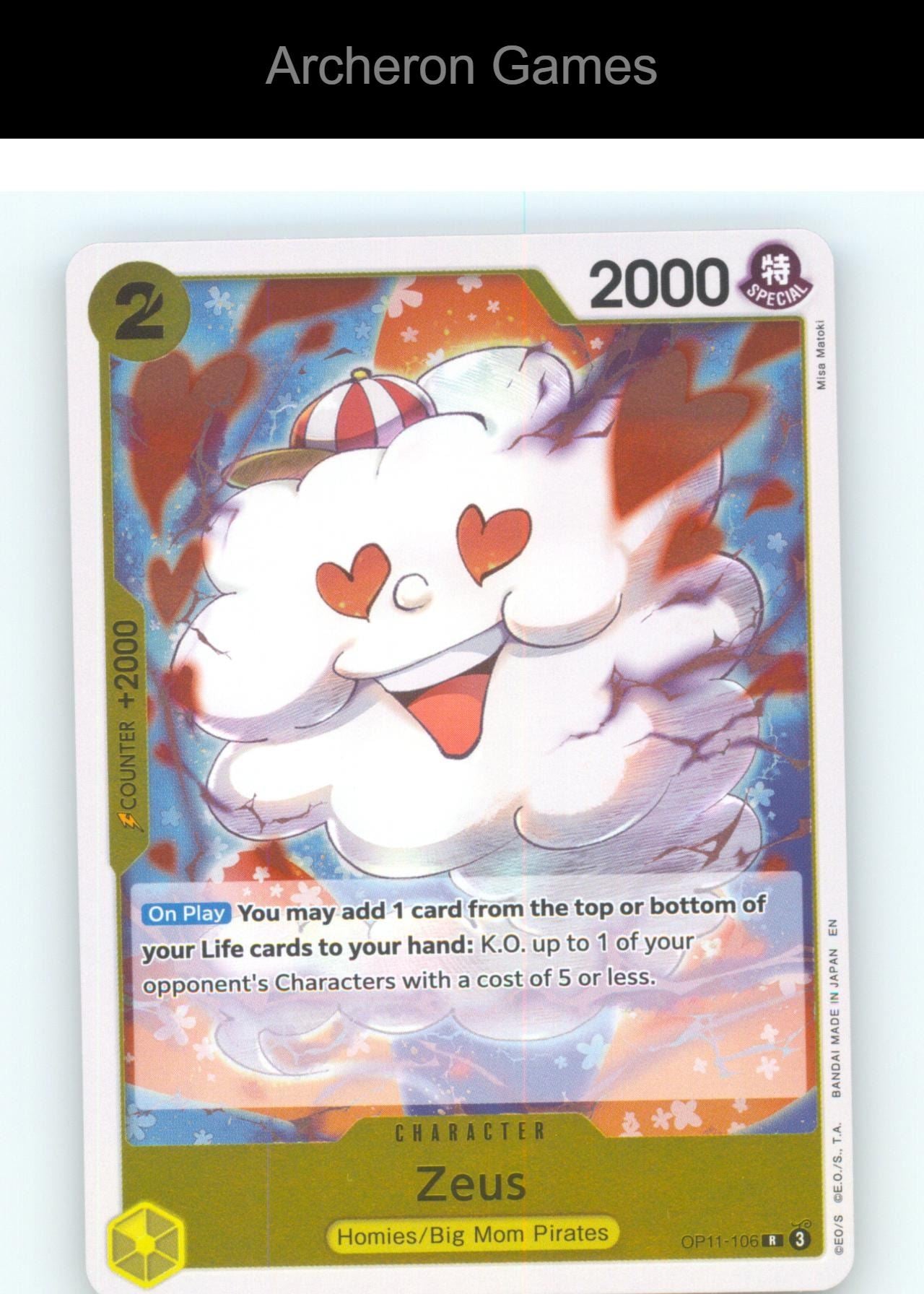 Zeus OP11-106 R One Piece Card NM/EX+ Foil