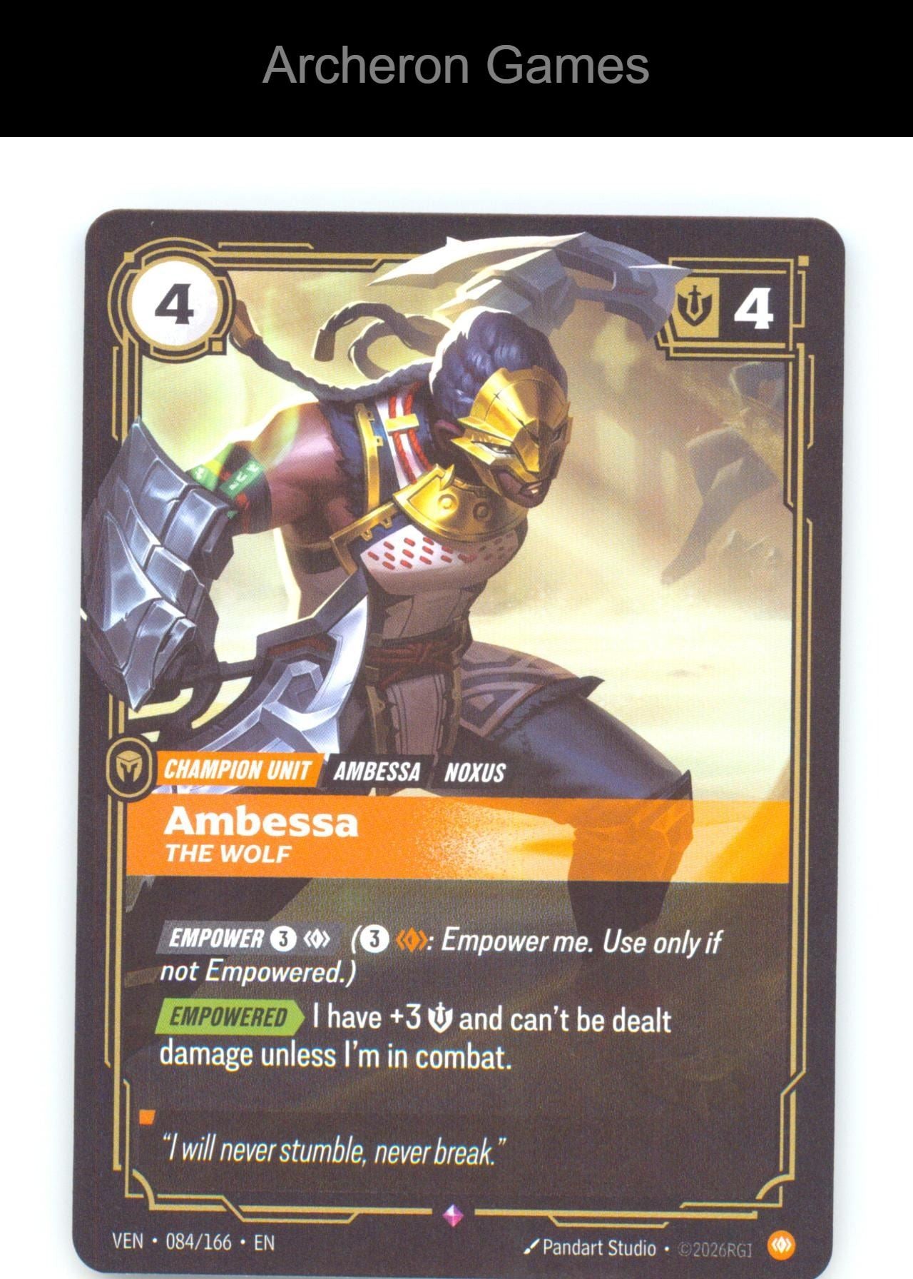 Ambessa - The Wolf VEN 084/166 R Vendetta Riftbound Card Foil
