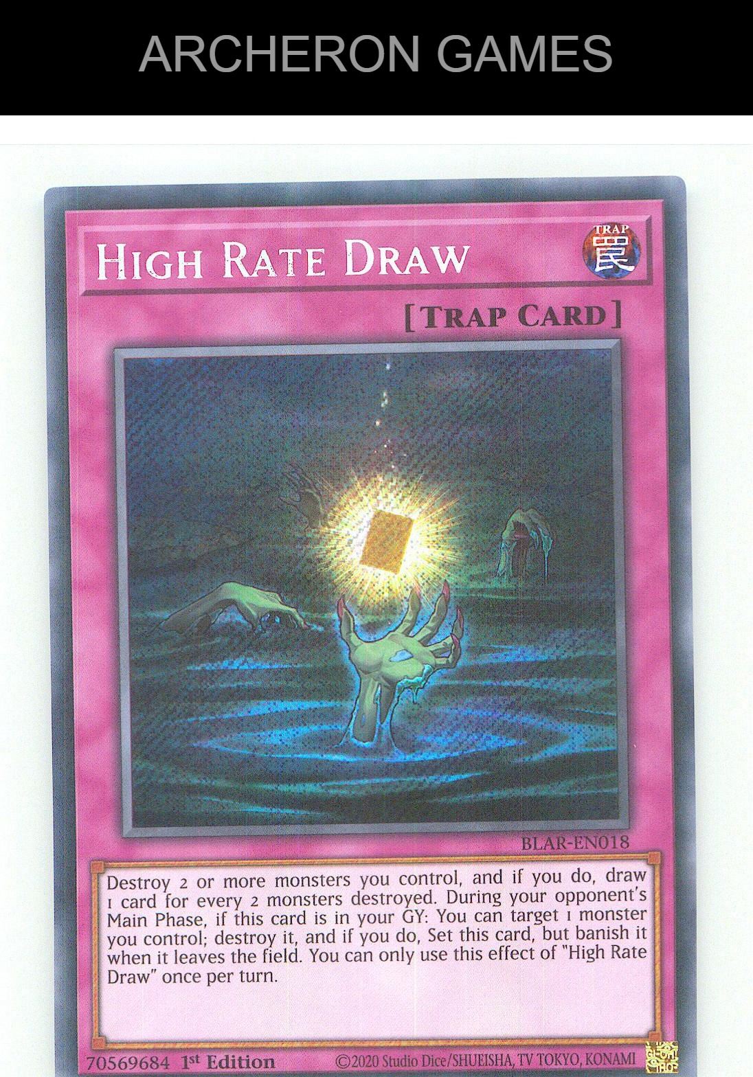 High Rate Draw SEC YUGIOH Card 1st Edition