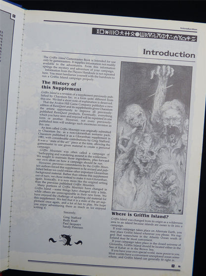 RuneQuest: Griffin Island with Map - Games Workshop Roleplaying Hardback #2ME