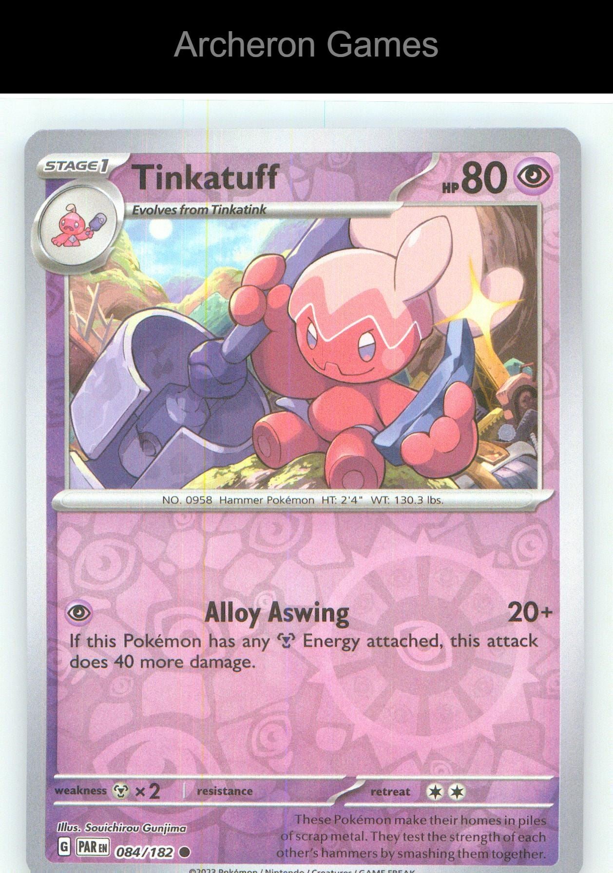 Pokemon Card Tinkatuff PAR 084/182 C Paradox Rift Reverse Holo