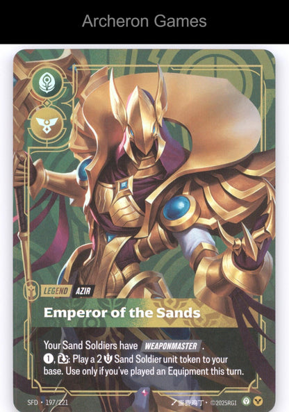 Azir - Emperor of the Sands SFD 197/221 R  Card Spiritforged